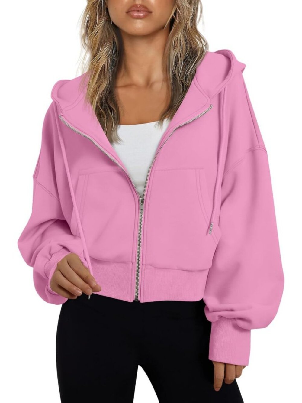 Chic Women's Cropped Zip-Up Hoodie Jacket for Fall Fashion 2026 - Trendy Style